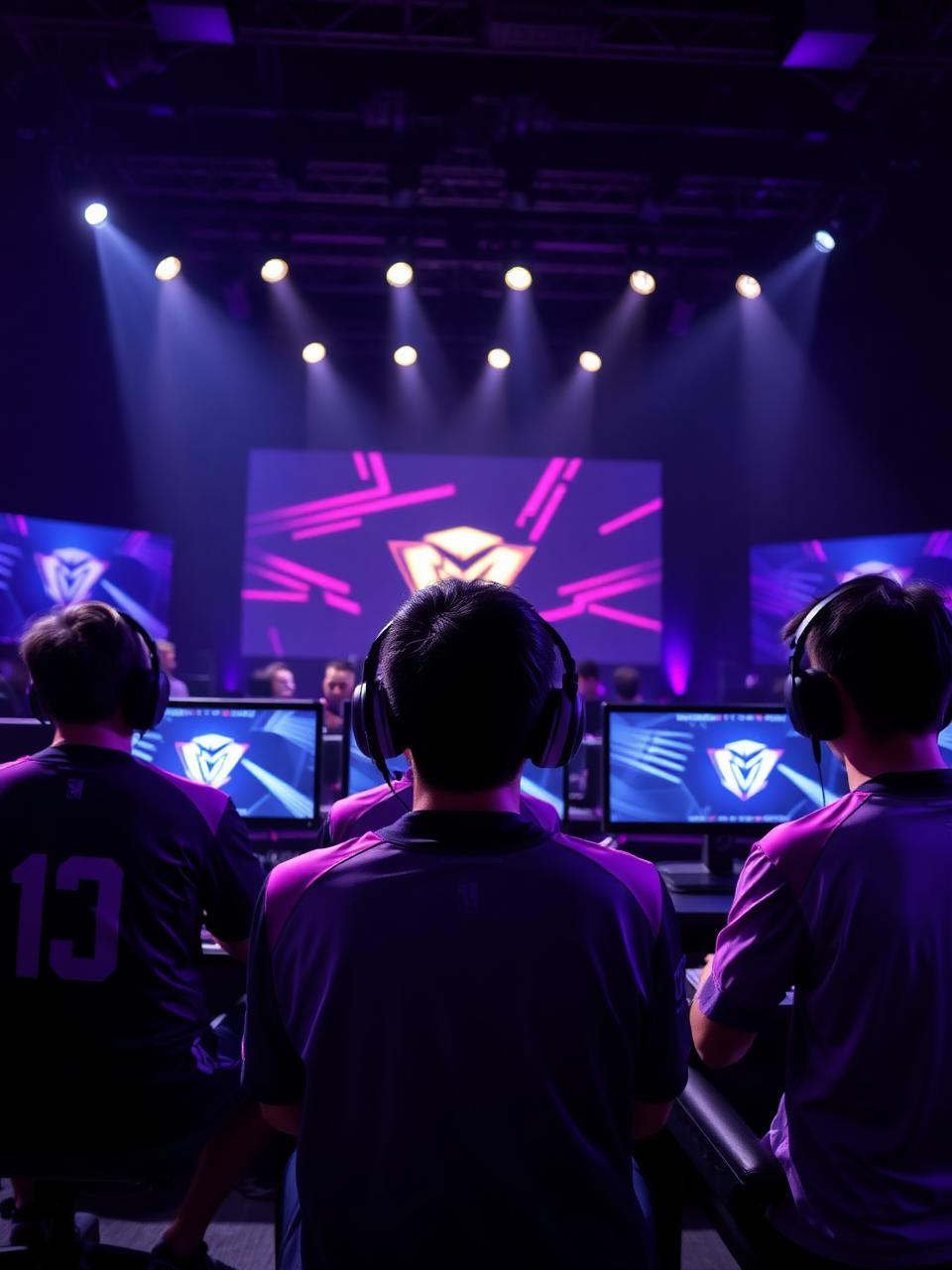 Esports team on stage